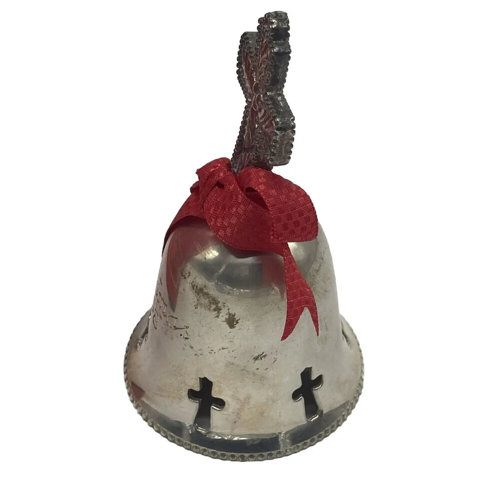 VINTAGE International Silver Co Silverplated Christmas Bell 4” Ornament. 1998